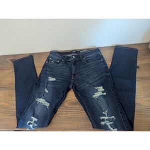 Hollister Stacked Skinny Advanced Stretch Plus 31x32 Distressed Jeans Dark Wash